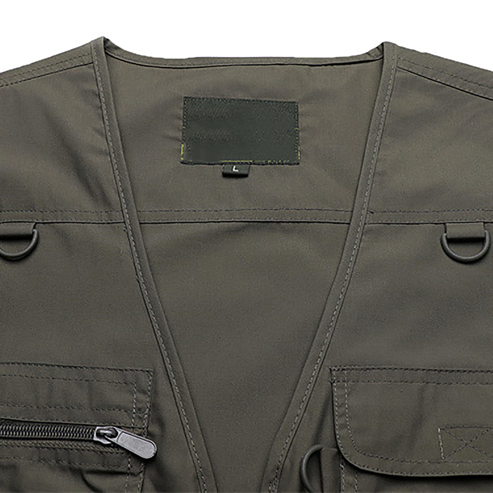 Mire Gilets de Pêche Multi-Poches pour Hommes Extérieur Gilet de Randonnée Chasse Safari Haut de Photographie Respirant(Size:5XL,Color:Blanc)
