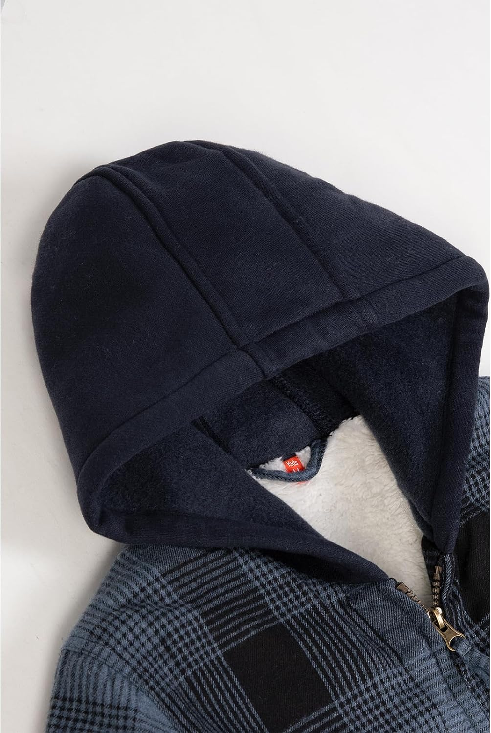 ZENTHACE Kids Toddler Boys Girls Warm Sherpa Lined Plaid Flannel Shirt Jacket,Full-Zip Hooded Sweatshirt - Image 6