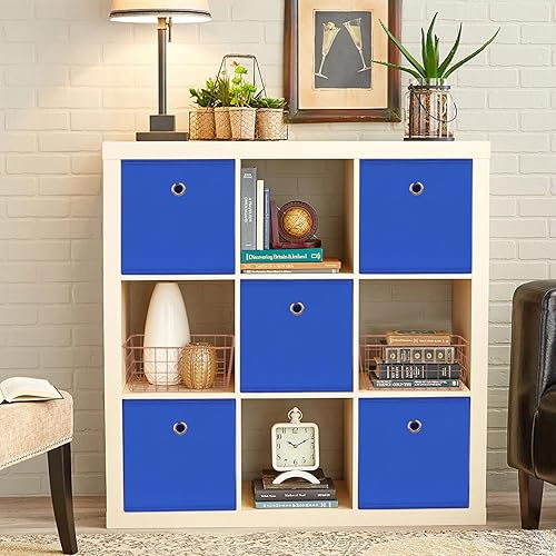 Miniatura 4 de NieEnjoy Cubos de almacenamiento plegables, cubos de almacenamiento de tela de 11 pulgadas, cubos organizadores con asas dobles para el hogar, juego