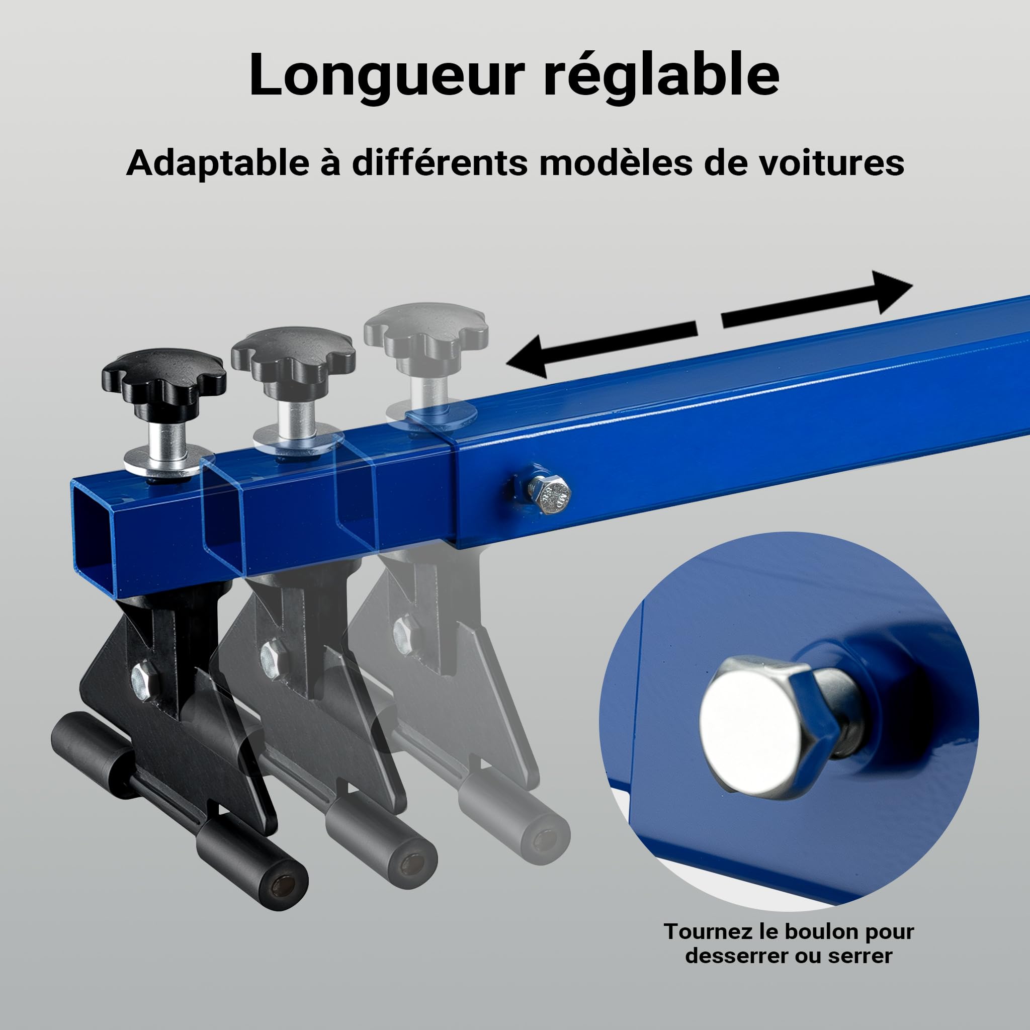 WilTec Pont Moteur Boite à Vitesse 300 kg Max. Rouge – Barre Traverse Garde-Boue – Support Moteur – Poutre de Levage Moteur – Hauteur Levage 30 cm – Équipement Garage Atelier Voiture