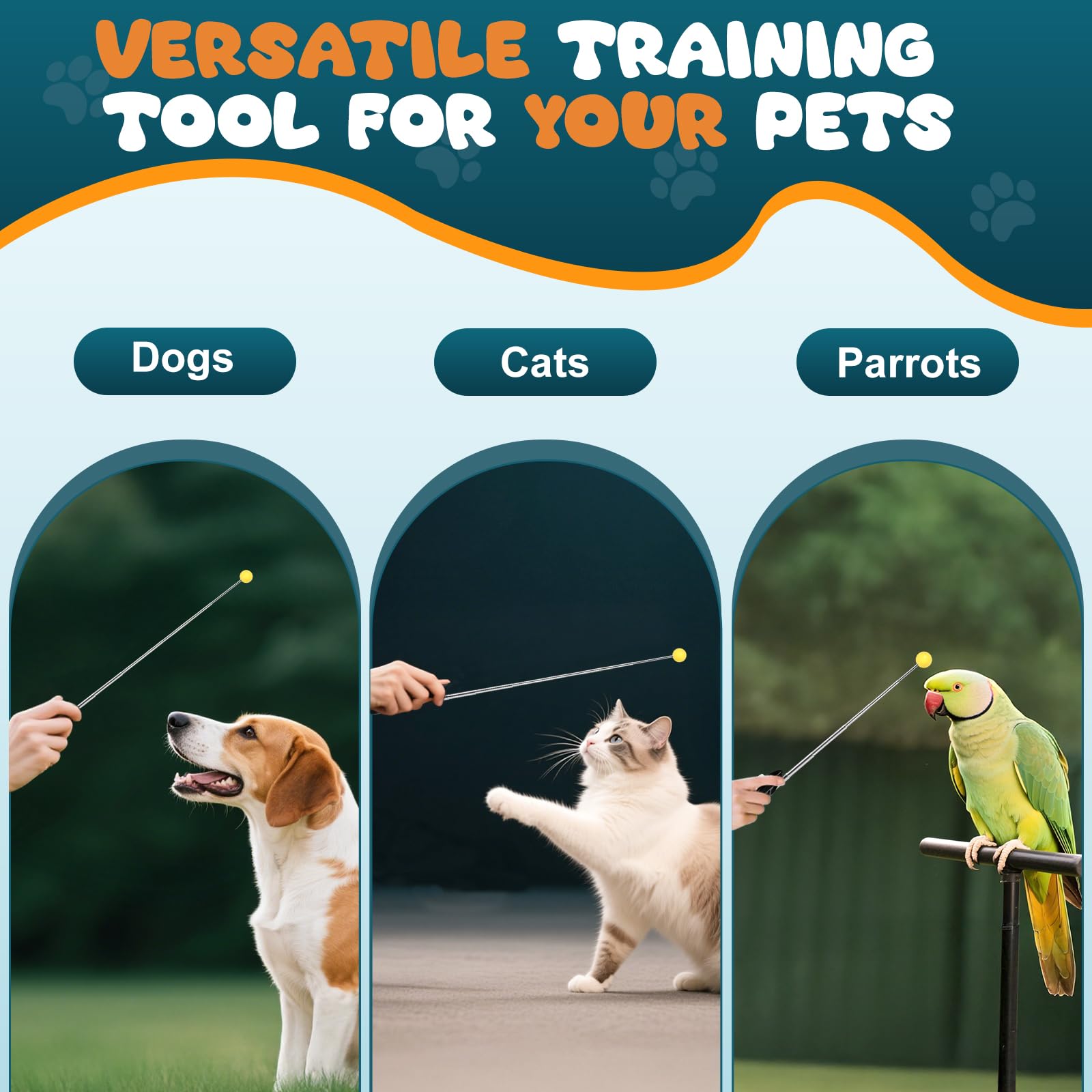 BARKIE Clicker de entrenamiento para perros con palo de objetivo