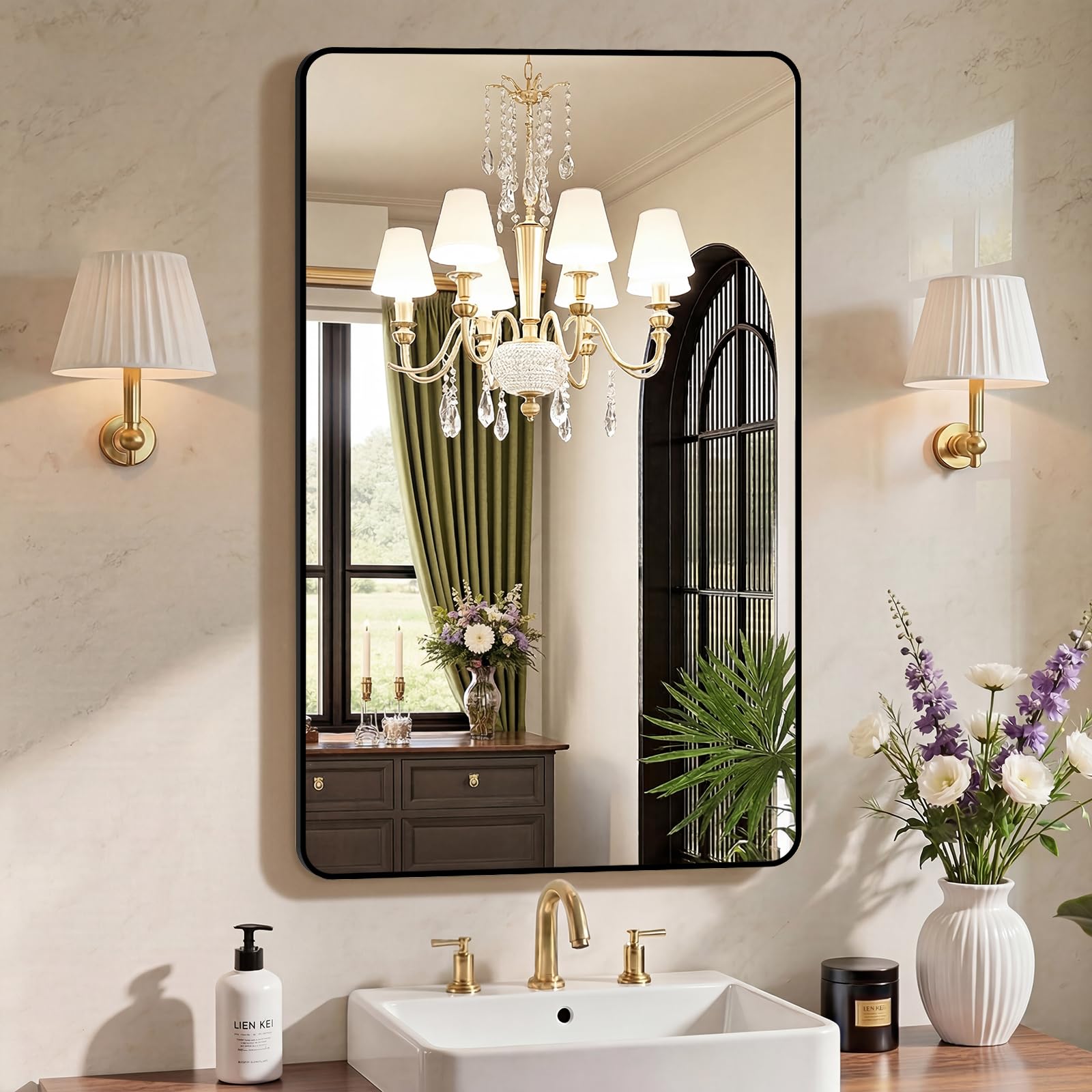 NEWBULIG Bathroom Mirror 20X28 Inch, Vanity Wall Mirror Over Sink
