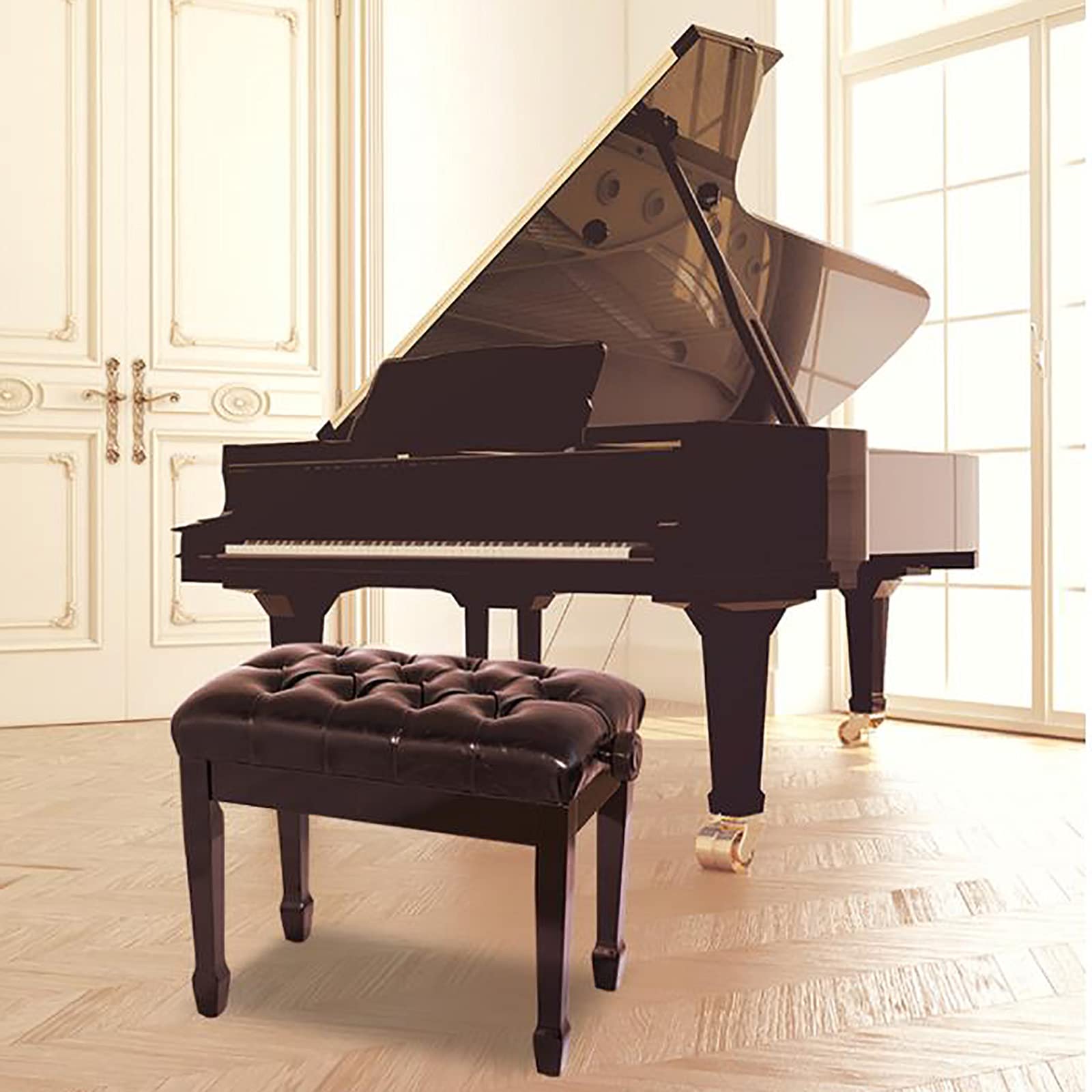Banco de Piano Taburete Piano, Taburete de Piano Ajustable, Individual, cómodo y Duradero, Ideal para el hogar y Artistas.