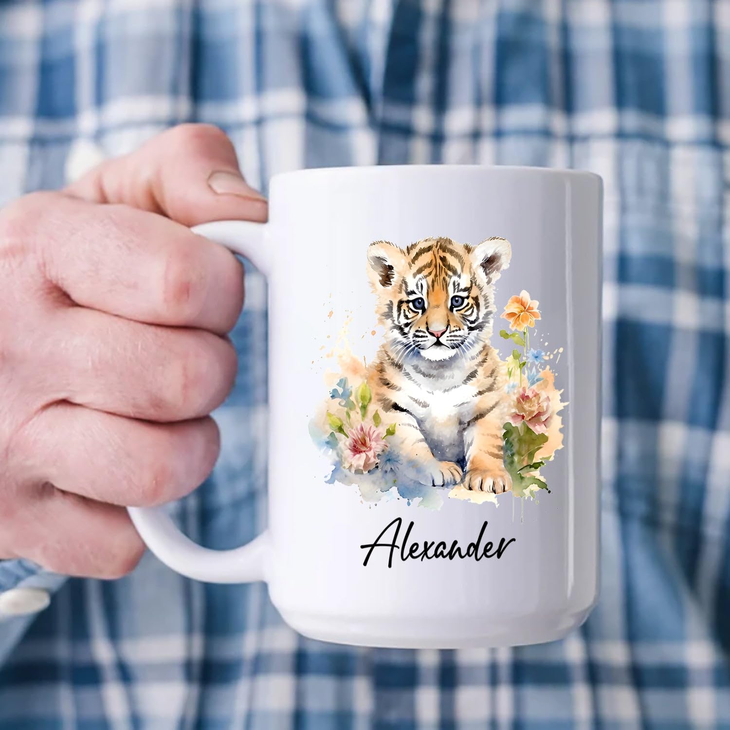 Bébé Tigre Avec Un Visage Heureux Et Conçu à L'aide D'un Style