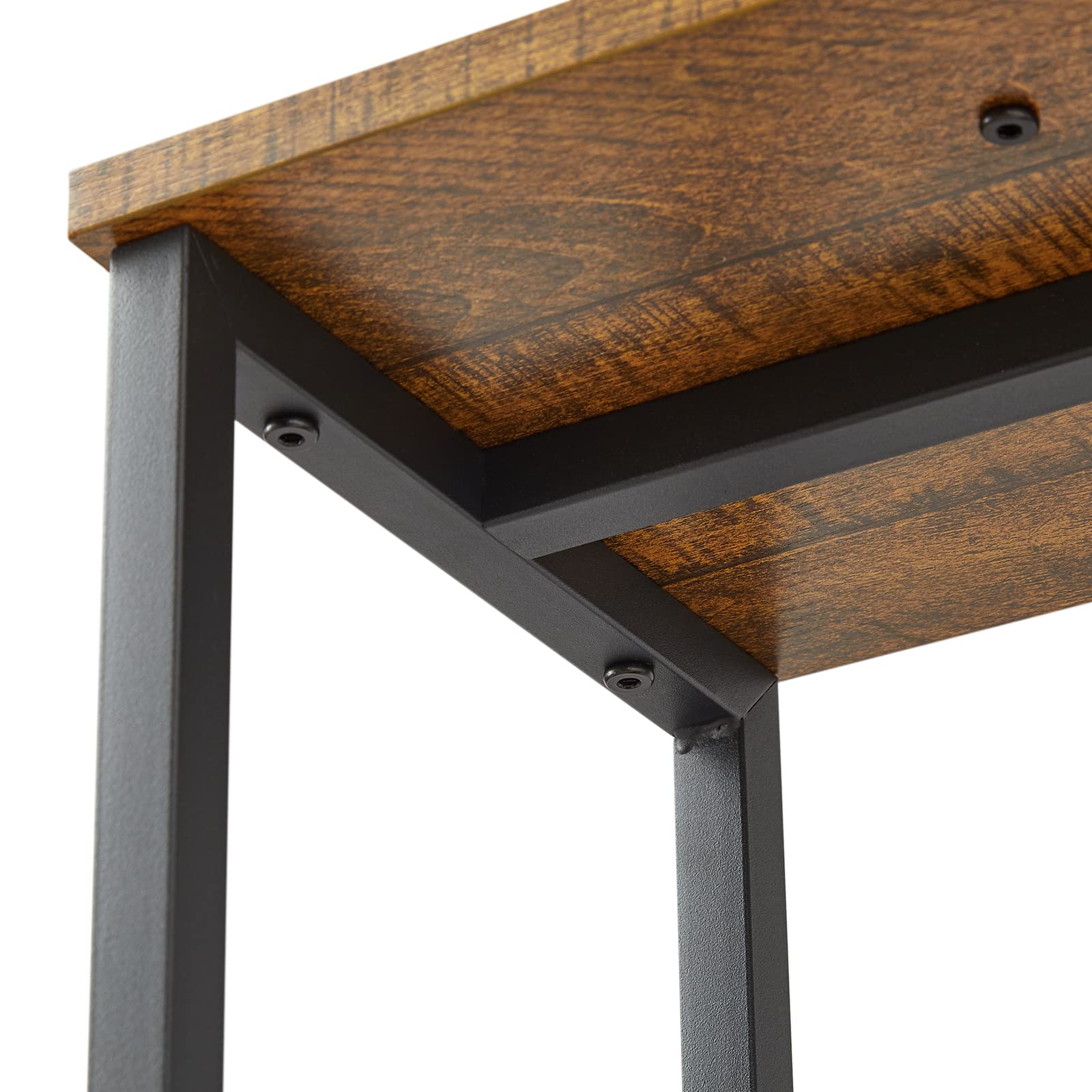 Mondeer Libreria a forma di S, Scaffale Portaoggetti, Libreria a 4 Ripiani, Libreria in Stile Industriale, con Struttura in Metallo, 76 x 24 x127.5cm, per Soggiorno e Ufficio, Marrone
