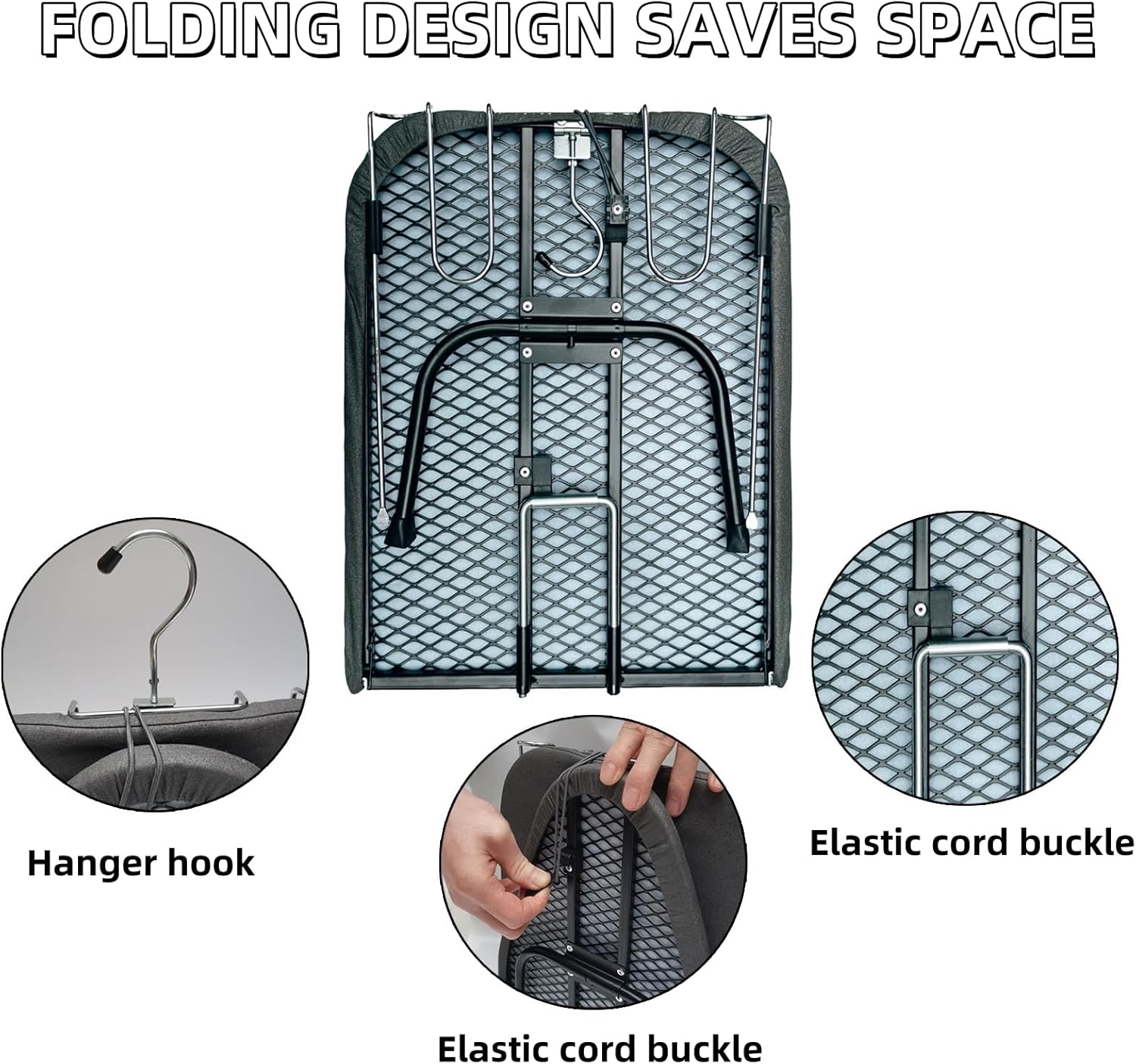 Compact Foldable Tabletop Ironing Board - with Iron Rest and Heat Resistant Cover, Portable Non-Slip Mini Iron Board for Home and Travel