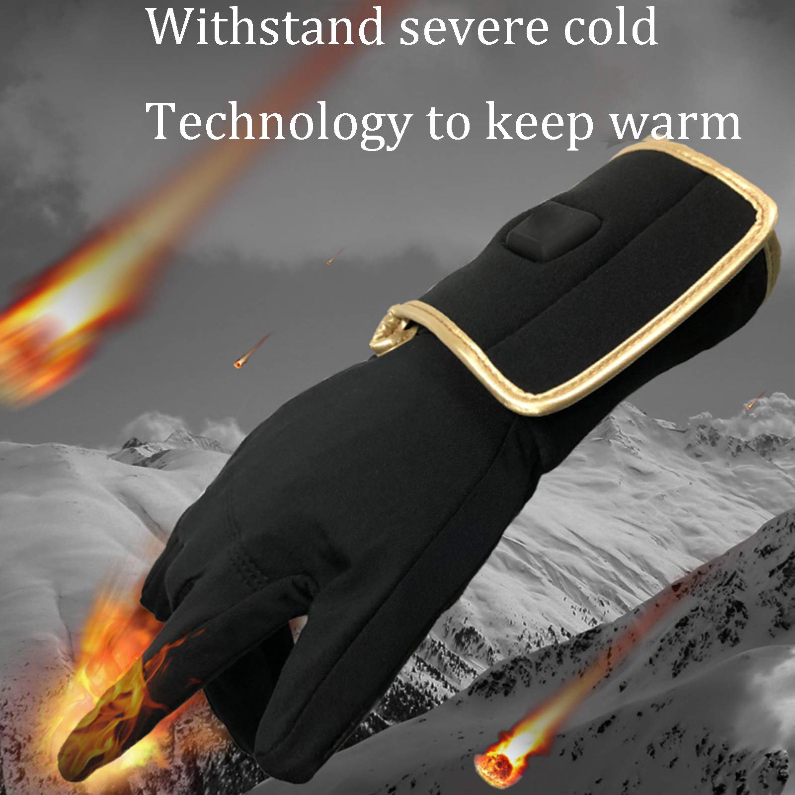 7.4v, 2200mAh, guanti riscaldati, guanti riscaldati elettrici, guanti a batteria, anti-slip antivento antivento caldo guanti termici freddo Guanti da guida Guanti da ciclismo per uomo Donne,C,M