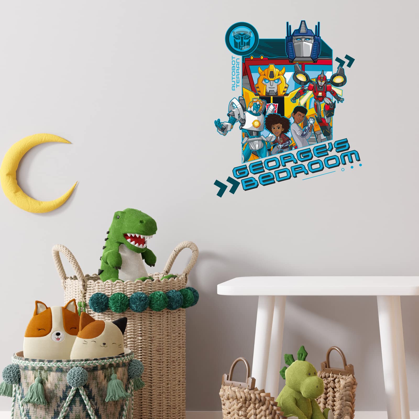 Stickerscape Personalised Earthspark Transformers Earthspark Wall Stickers ( - Regular Size) | Official Transformers Wall Decal And Decor For Bedroom | Easy To Apply And Cleanly Removable