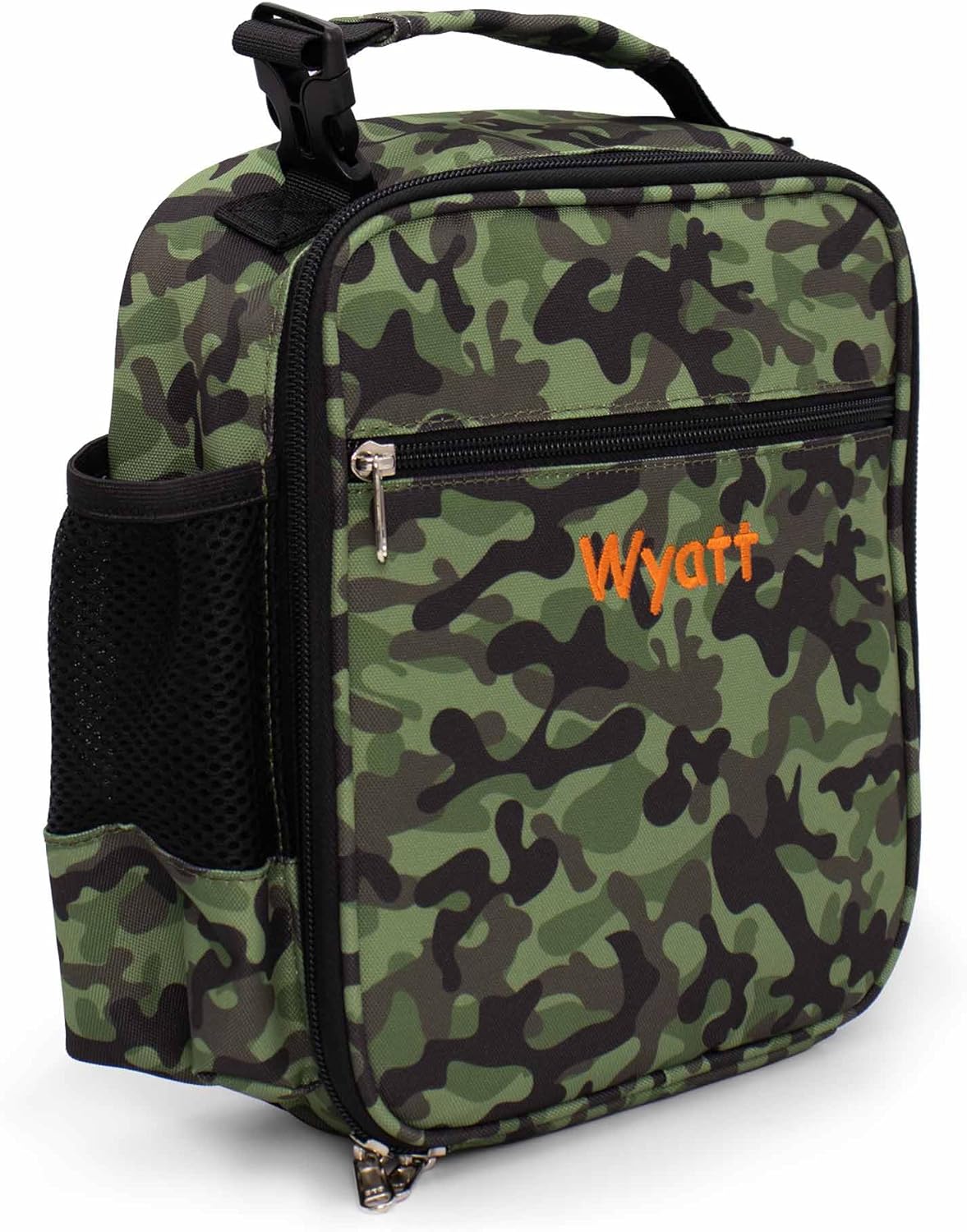 DIBSIES Personalized Adventure Collection Backpack (Green Camo Backpack and Lunch Box Combo)