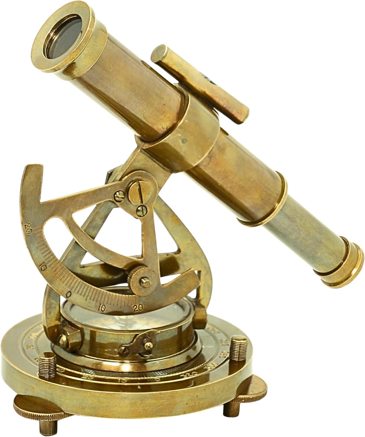 Antique Brass Alidade Compass & Telescope Marine Home/Office Table Decor Antique Survey Transit Telescope Instrument Compass