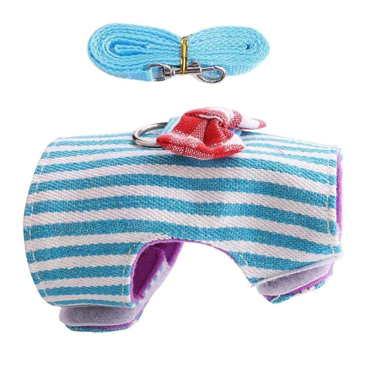 FONDOTIN Denim Material Rabbit Harness Leash Set Pet Accessory for Rabbit Guinea Pig Hamster