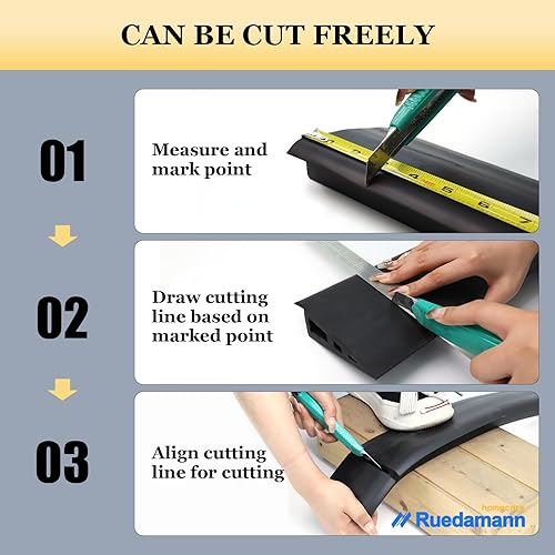 Miniatura 5 de Ruedamann Tira de transición de umbral de 6.6 pies, rampa de umbral de goma de elevación de 1 a 1.2 pulgadas, reductor de borde superpuesto, borde