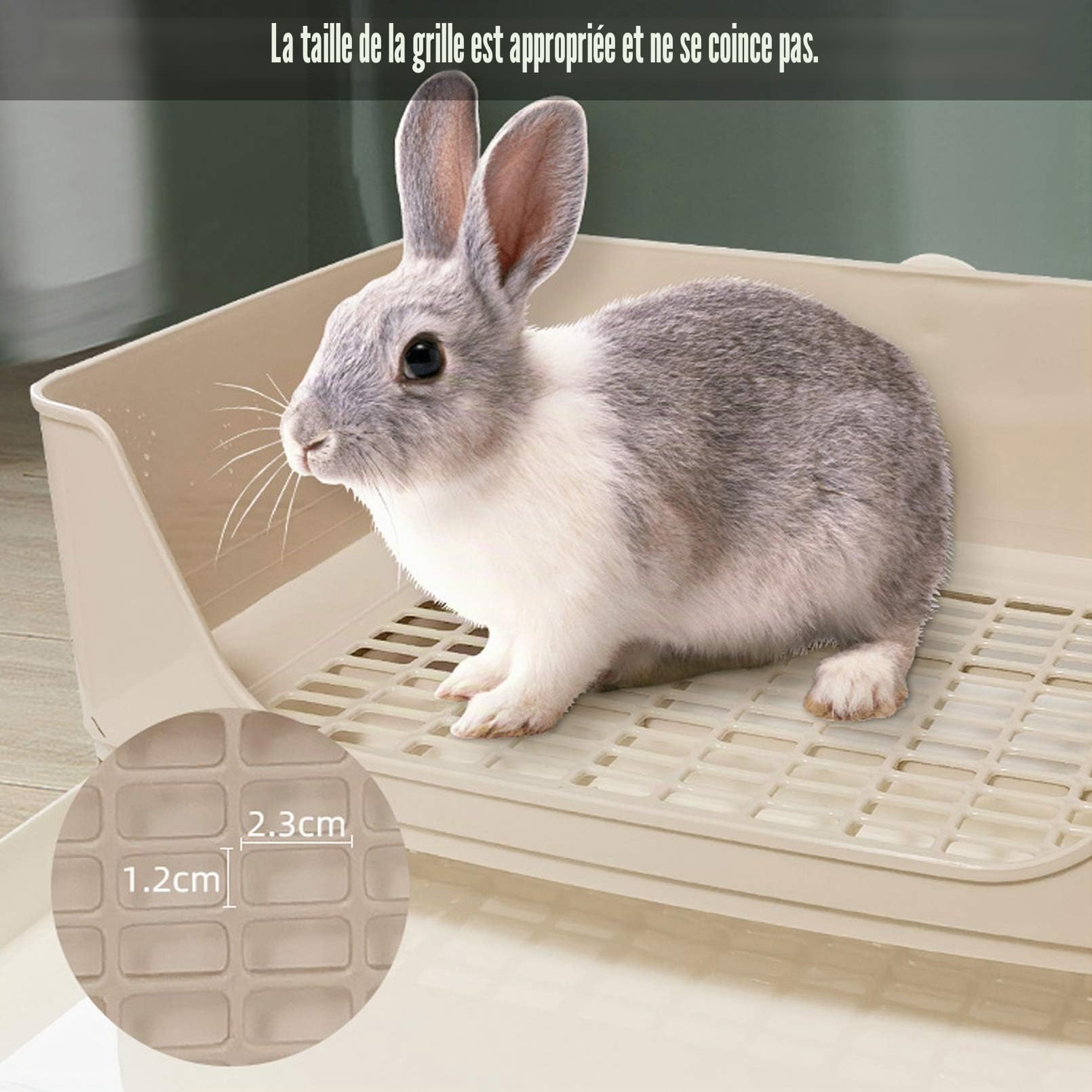 kathson Grand bac à litière pour Lapin, Toilettes d'angle avec tiroir pour Hamster, Cochon d'Inde, Furet, galesaur, Lapin et Autres Animaux (Marron)
