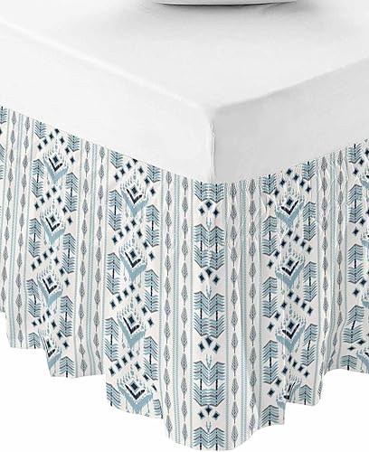 Miniatura 8 de Falda de cama de hojas de eucalipto verdes, tamaño King de 16 pulgadas de caída, falda de cama elástica ajustable alrededor de la cama, volantes