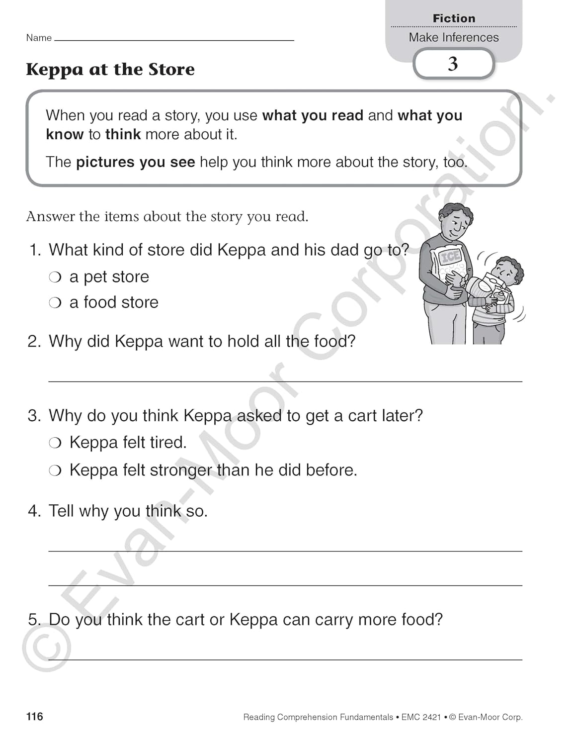 Evan-Moor Reading Comprehension Fundamentals, Grade 1