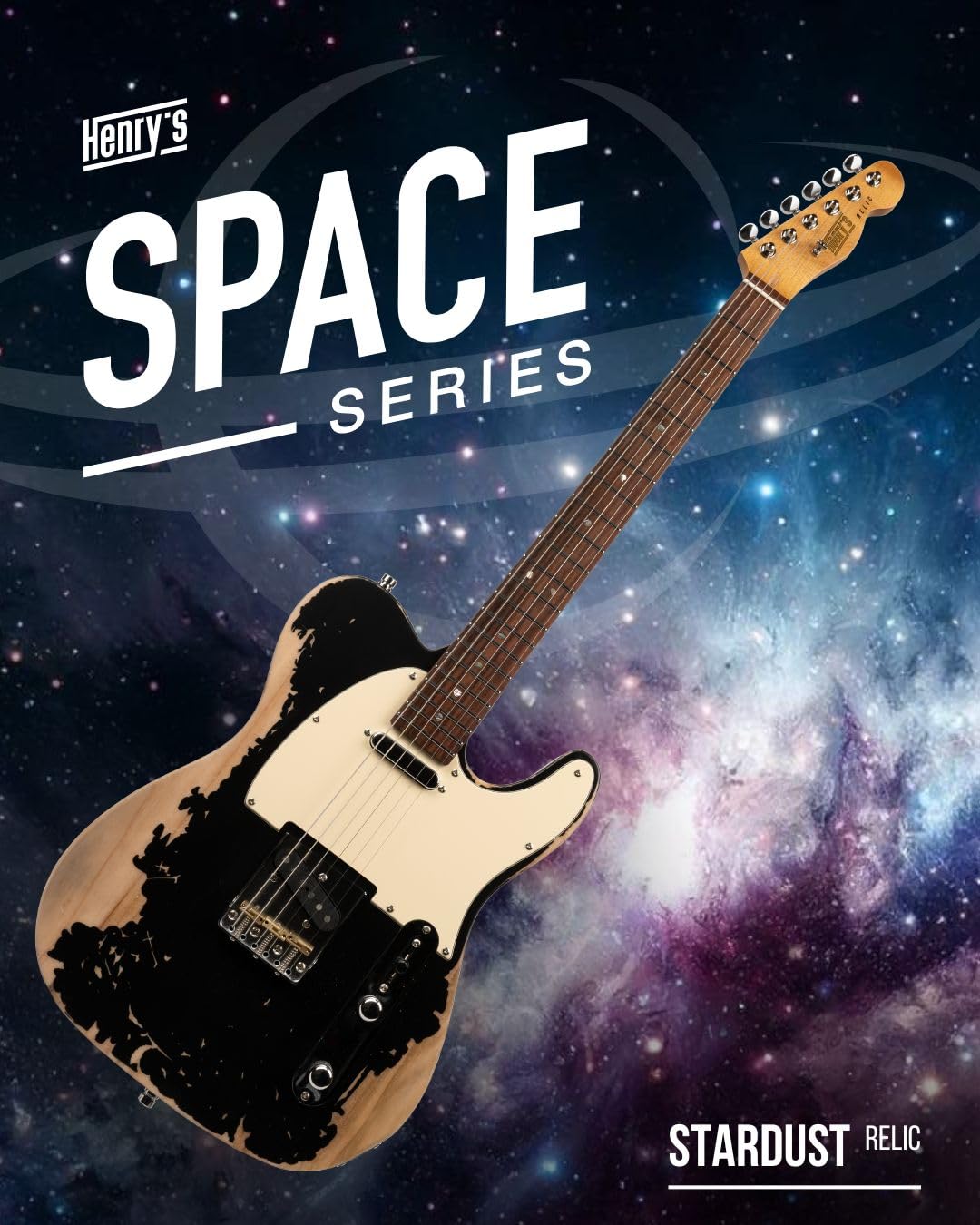 Henry's Space TL-1C Stardust Black Relic E-Gitarre