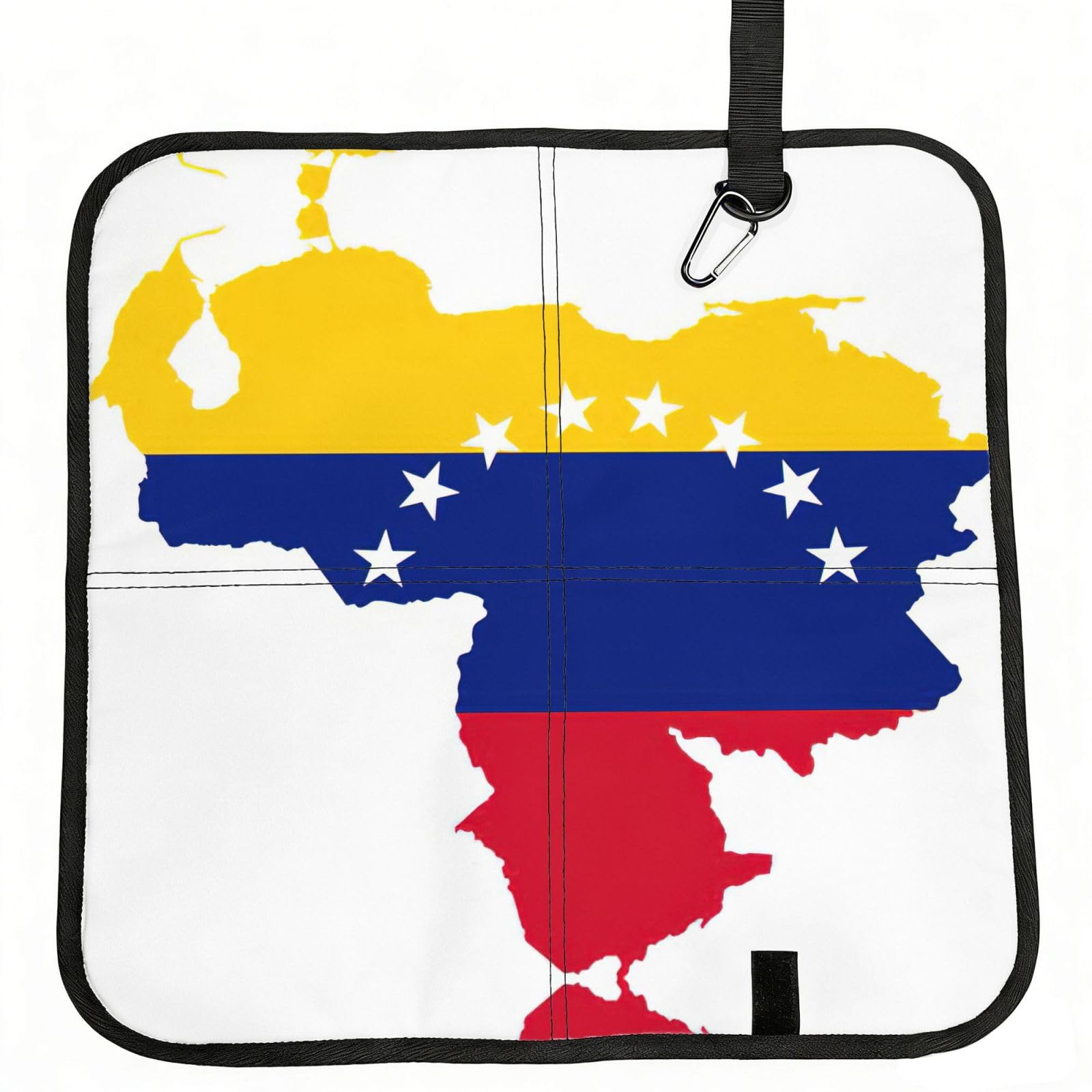 VCzsdff Venezuela Flag Print Portable Seat Cushion Folding Bleacher Pad Compact Picnic Sitting Mat Polyester 40cm