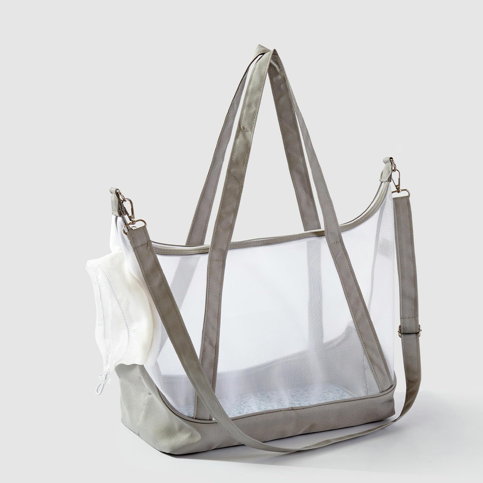 Sac transport chat à main gris clair en bandoulière pour voyage