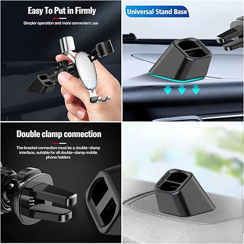 Miniatura 2 de Paquete de 2 soportes para tablero de automóvil, soporte de montaje en base adhesiva para cualquier lugar (simulador de salida de aire simulado)