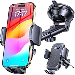 Romuto Car Phone Holder Mount【Strongest Suction】Phone Holder Car Dashboard Windshield Vent【Thick Cases Friendly】Car Accessories for Women Men Cell Phone Holder Stand for iPhone Samsung Camera Mounts
