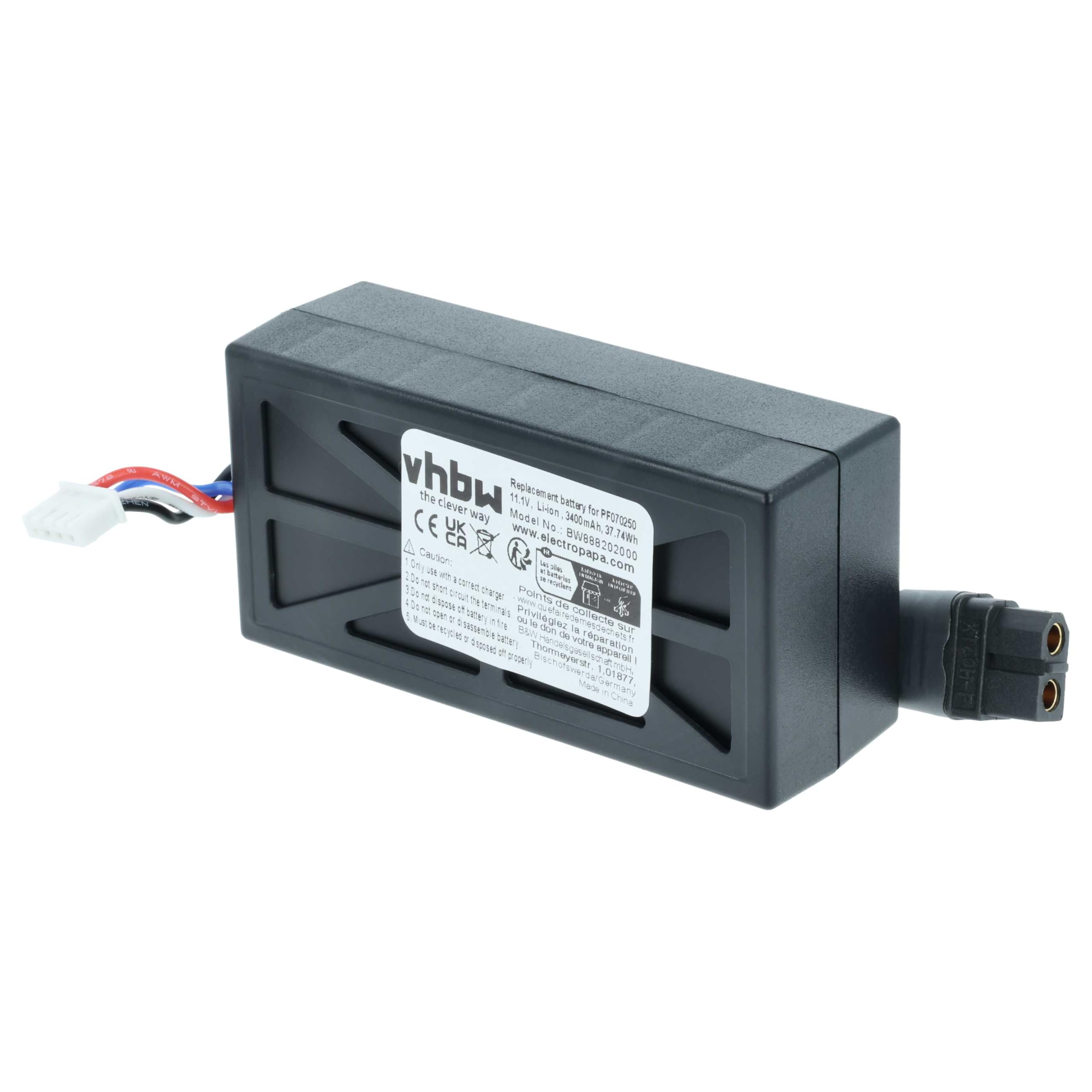 vhbw 1x batteria sostituisce Parrot PF070250 per drone quadricottero multicottero (3400mAh, 11,1V, Li-Poly)