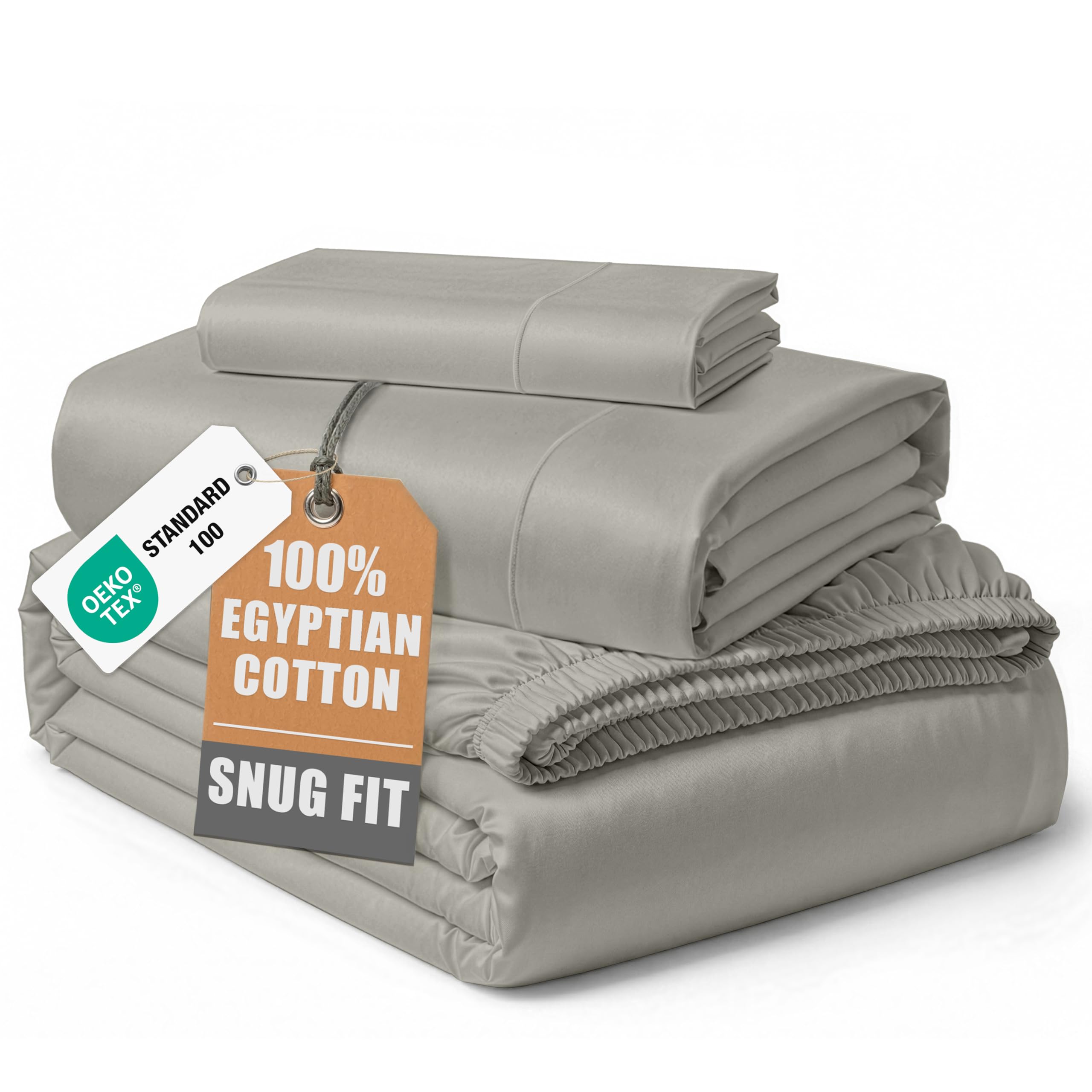 LANE LINEN 100% Egyptian Cotton Twin Sheets Set, Sustainably Produced Luxury Hotel Like Thick Twin Bed Sheets, Naturally Temperature Regulating