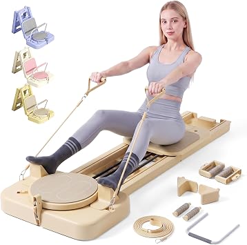 Foldable Pilates Reformer Board 2026, Portable Pilates Exercise Equipment for Home Workouts, 9-in-1 Full Body Core Sculpting Training Machine, Travel Friendly Home Fitness Gear