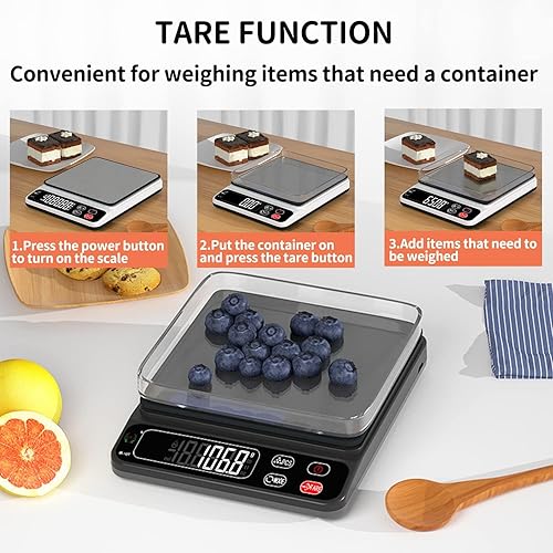 Miniatura 3 de Báscula de cocina para cocinar hornear preparación de comidas dieta y pérdida de peso onzas digitales gramos mililitros 66 libras  66lbs pantalla