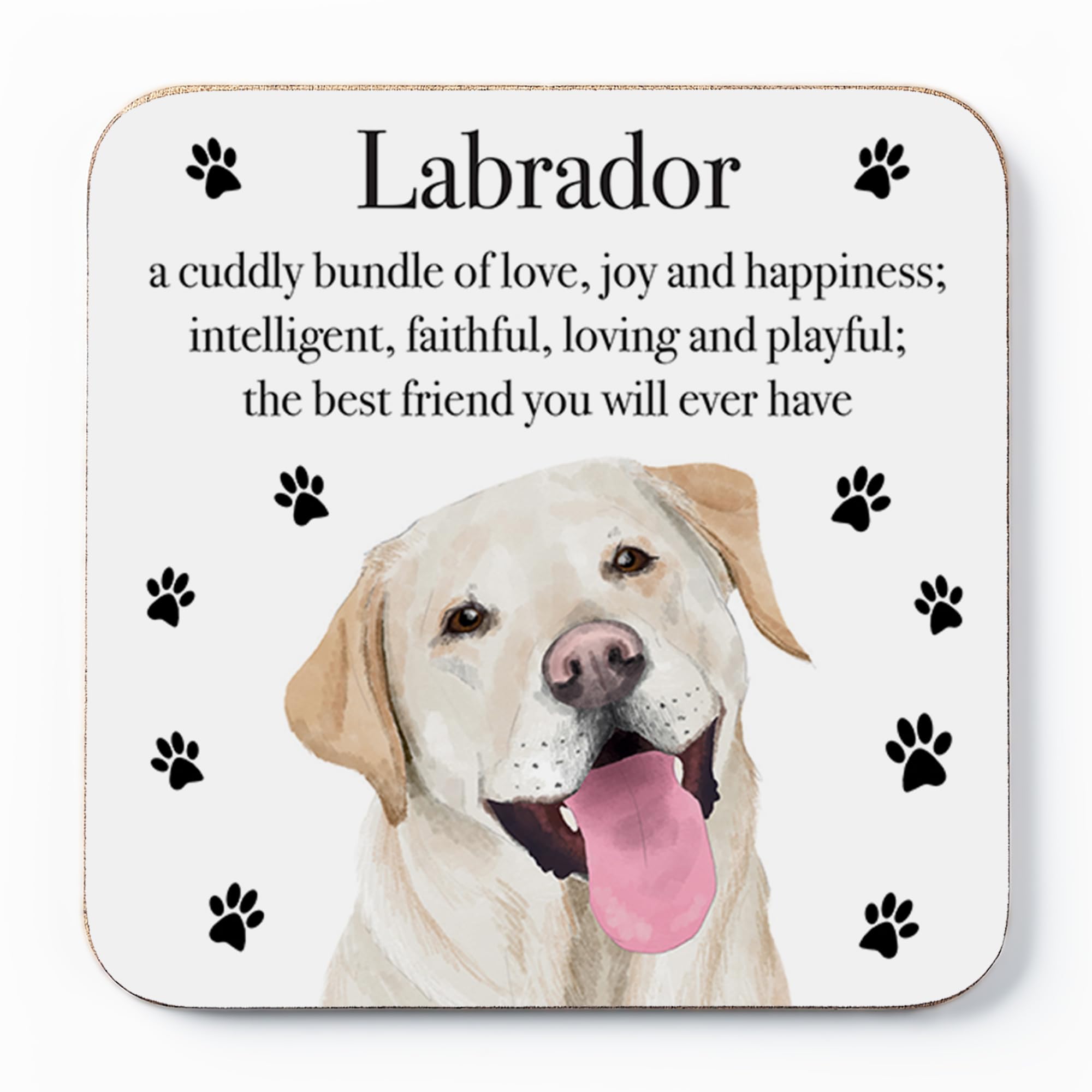 Labrador Drinks Coaster - Labrador Gift For Men, Women - Birthday Gift For Dog Lovers - Fun Present For Friends, Colleagues, Family - Small Gift Idea For Him, Her - Drinks Coaster - Iconic