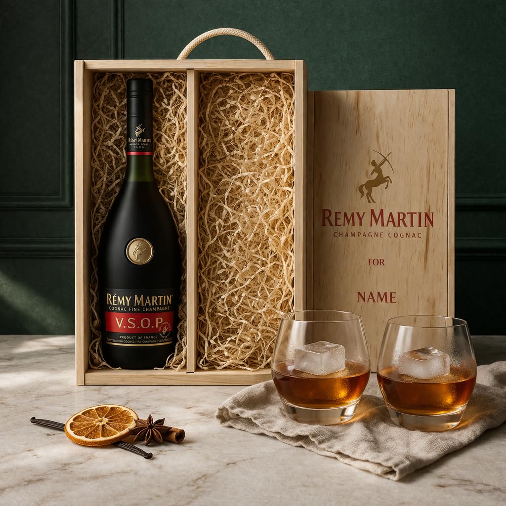 Personalised Remy Martin VSOP Cognac Champagne Gift Set with