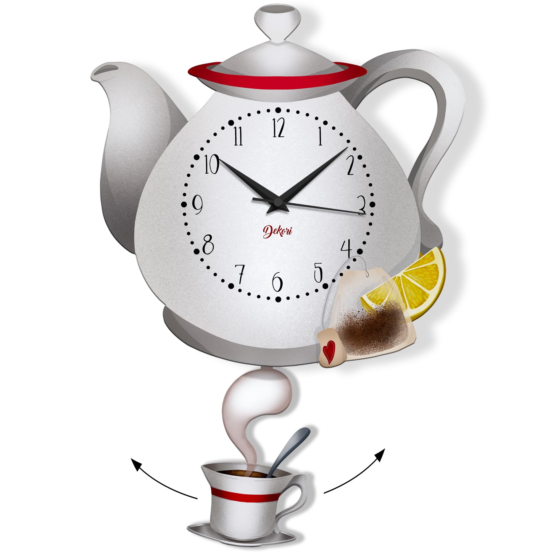 Reloj de pared de cocina de madera con péndulo oscilante, reloj decorativo silencioso, diseño natural para cocina, salón, casa