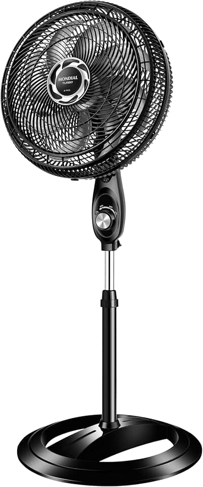 MONDIAL Ventilador de Coluna 40cm Turbo, Preto/Prata, 140W, 110V - NVT-40C-8P-B