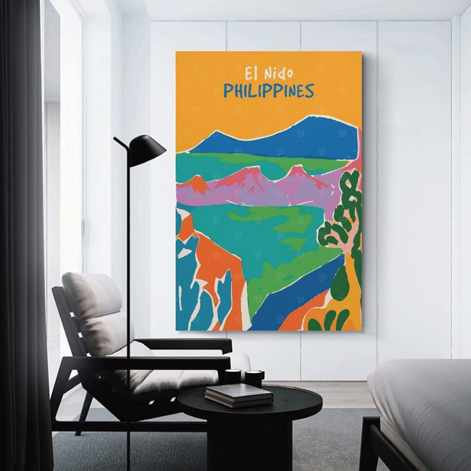Junmoney El Nido Philippines Canvas Wall Art 24x36inch(60x90cm), for Home Lounge, Bedroom Or Reading Nook, Eye Catching Artwork for Blank Walls