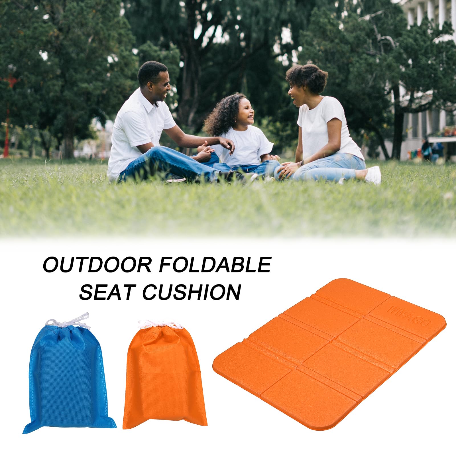PATIKIL Faltbares Kissen Sitz Camping Sitzunterlage Klein Wasserdicht XPE Schaum Outdoor Sitzmatten für Picknick Wandern Stadion Reisen