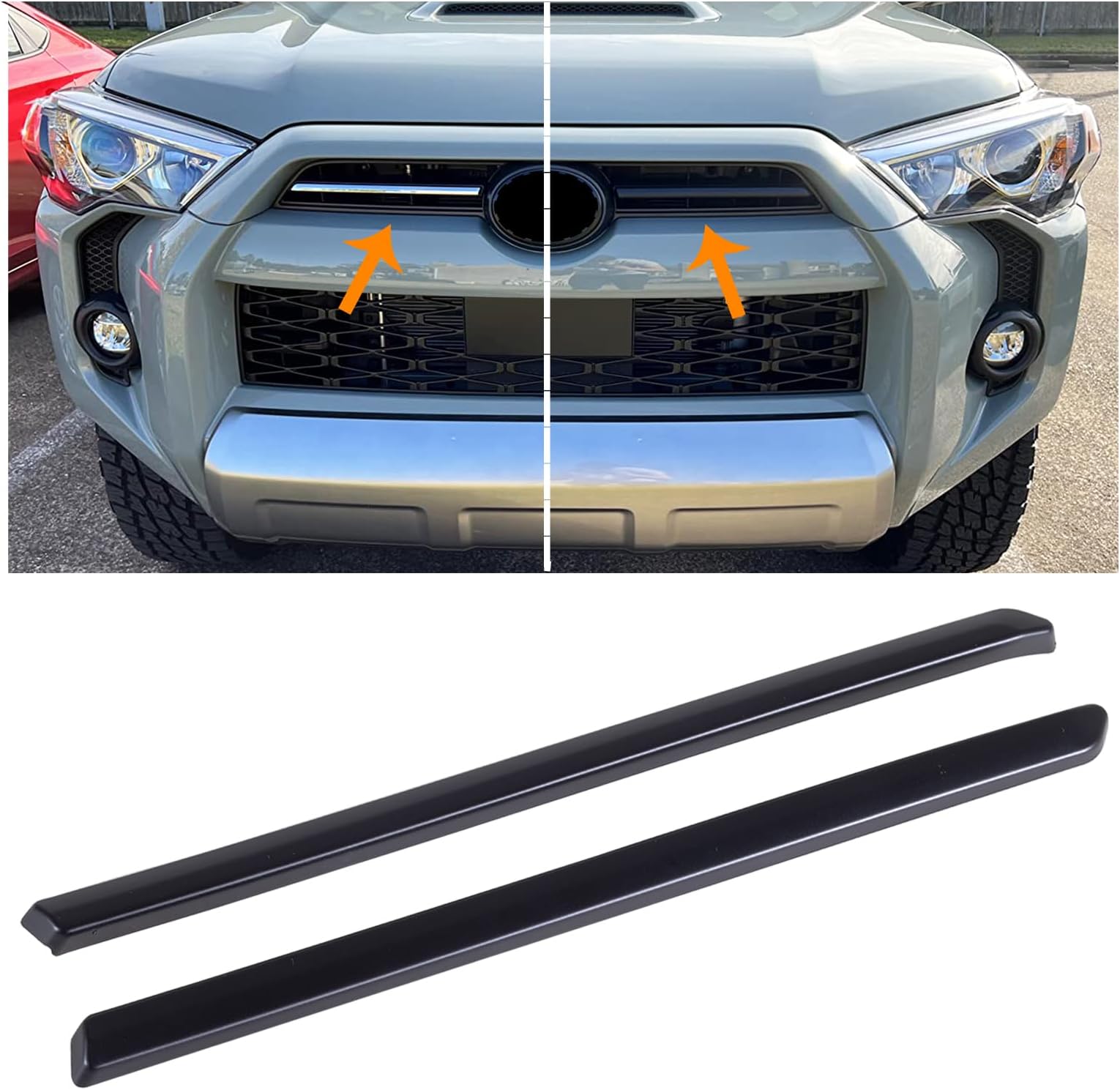 JDMCAR Front Center Grille Insert Cover Trim Compatible with 2024 2023 2022 2021 2020 Toyota 4Runner Accessories ABS Middle Grille Insert Cover Strips (Matte Black)