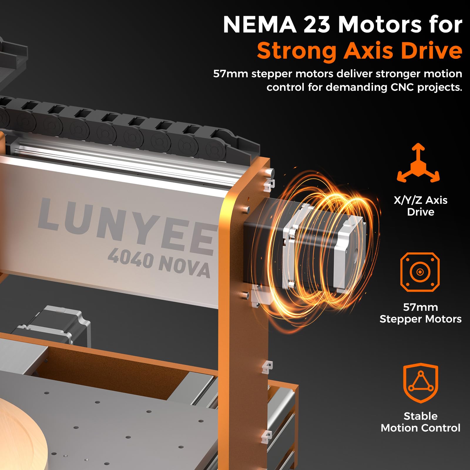 LUNYEE Máquina enrutadora CNC 4040 Nova, enrutador de 800 W con pinza ER11, rieles lineales HG15 y tornillos de bola en eje XYZ, área de trabajo de 400 x 400 mm, motores NEMA 23, CNC de escritorio