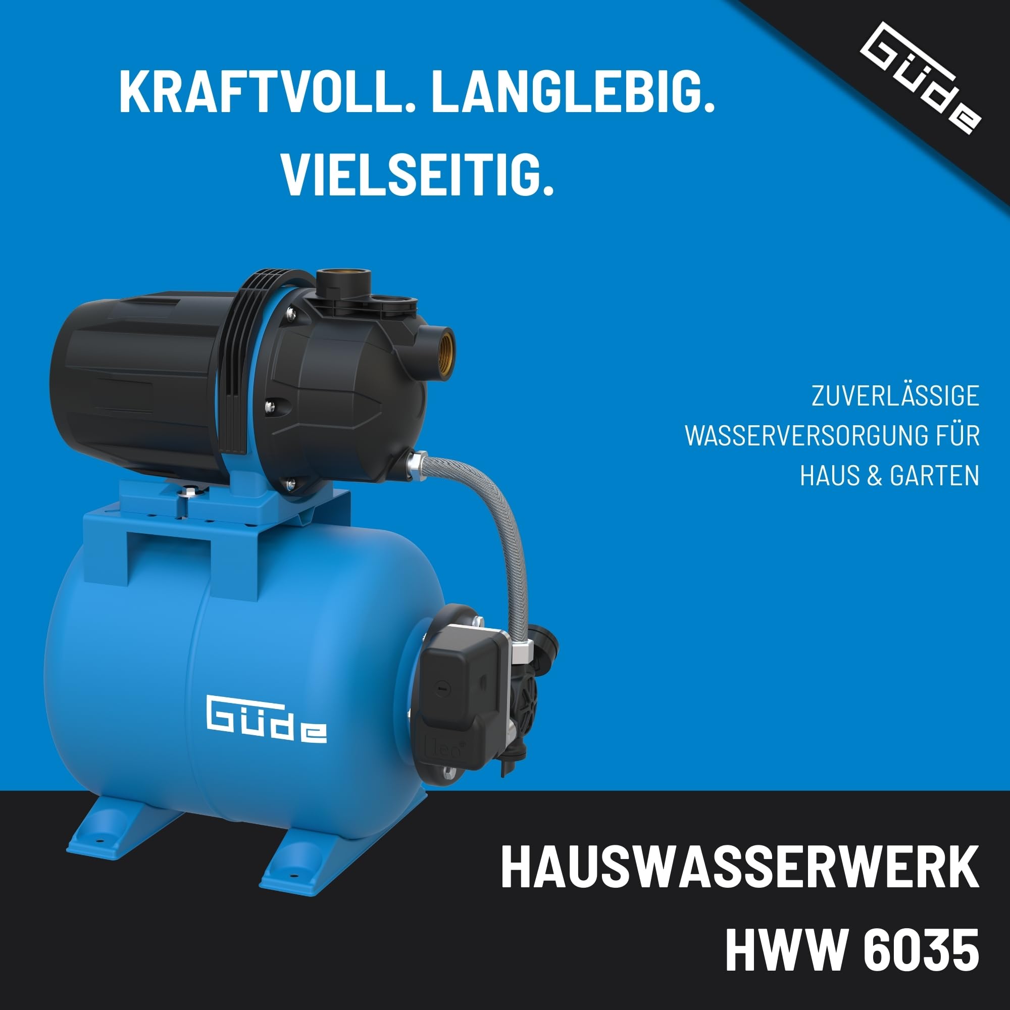 Güde Acqua domestica HWW 6035 (600 W, capacità caldaia: 19 l, portata 3200 l/h, altezza di consegna: max. 35 m, altezza di aspirazione: max. 7 m, ruota in noryl, serbatoio in acciaio, interruttore a