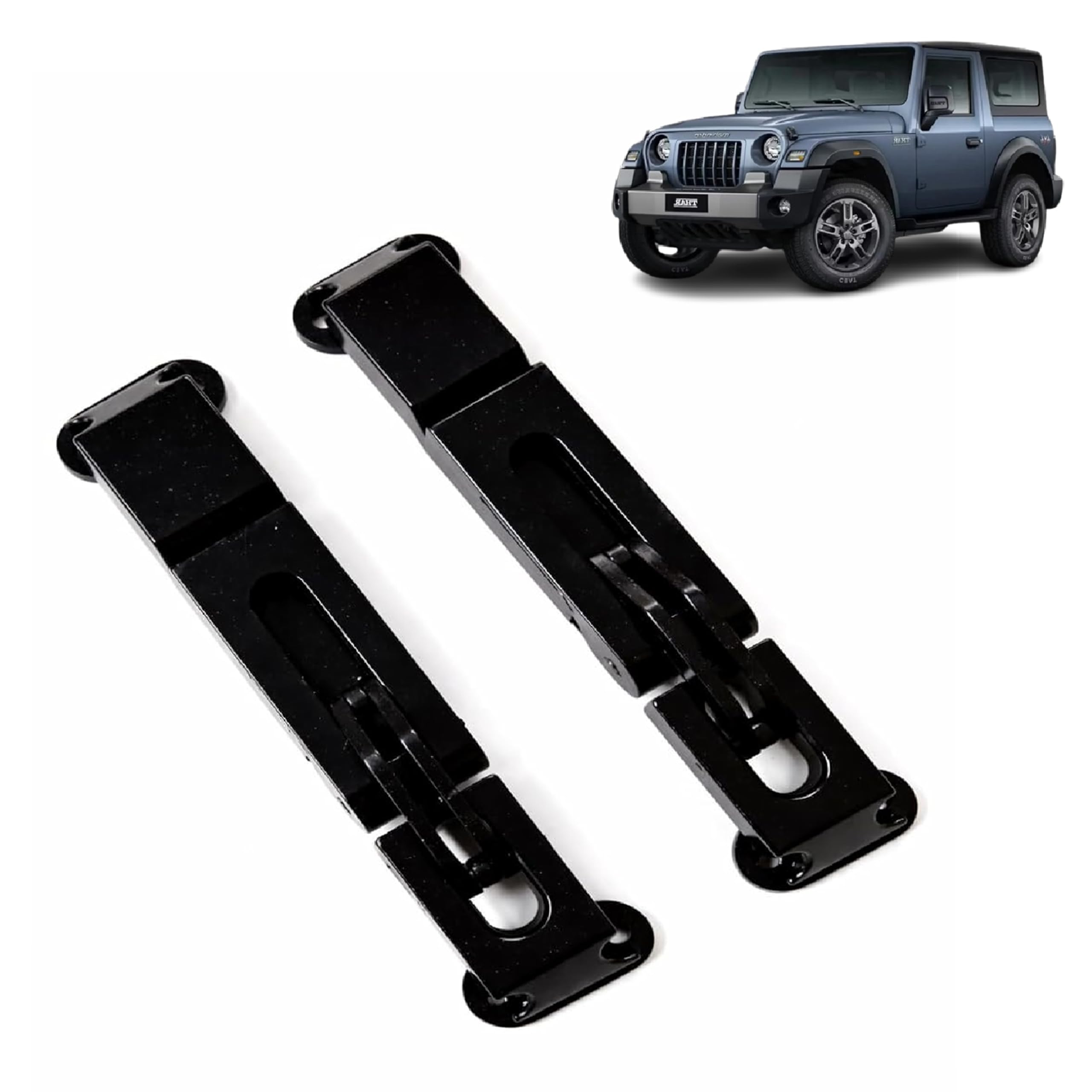 Premium Metal Thar 2026 Year Onwards Door Hinge Step Anti-Skid Foldable Design Heavy Side Foot Step Car Accessories for Thar, Pack of 2 (Black)-picture-13