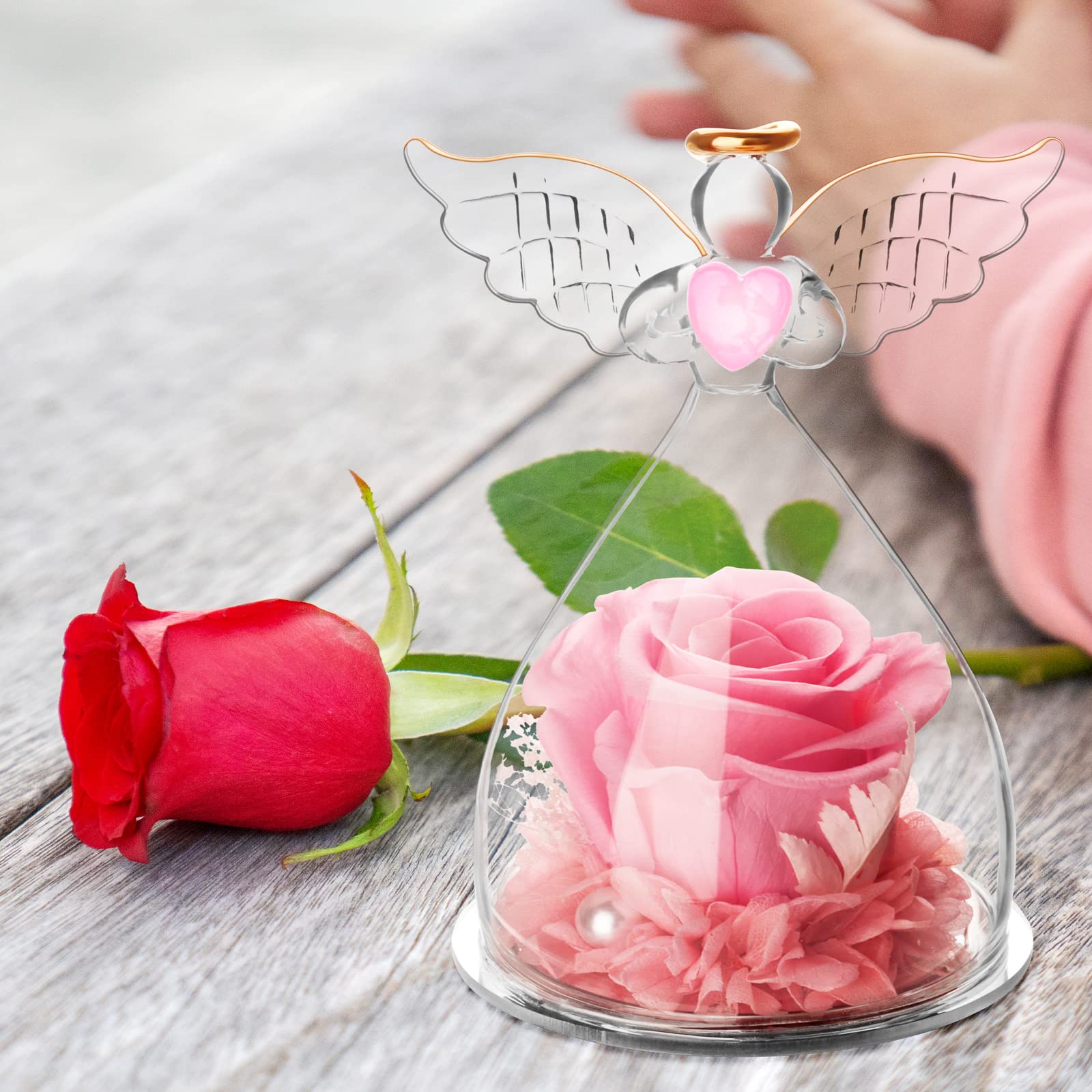 Rosa Eterna, Rose Stabilizzate, Fiore Mai Appassito, Artificiali Fresca Conservato, con Confezione Regalo, Regalo per Festa della Mamma San Valentino Anniversario di Matrimonio (Arcobaleno Rose