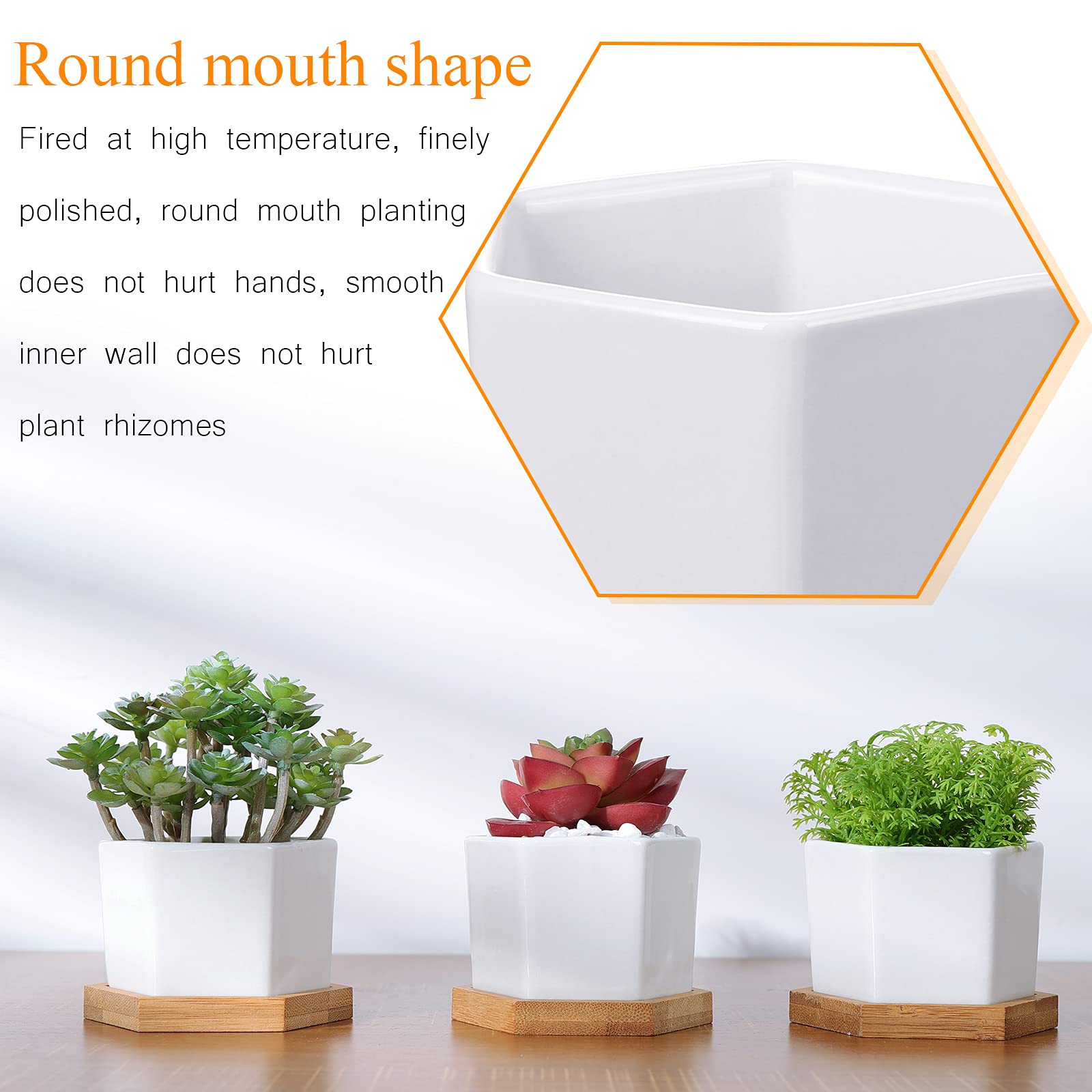 Vasetto In Ceramica Con Facce – Design Bianco Moderno E Retrò, Diametro 11 Cm, Per Piante Grasse, Cactus O Porta Oggetti - 2
