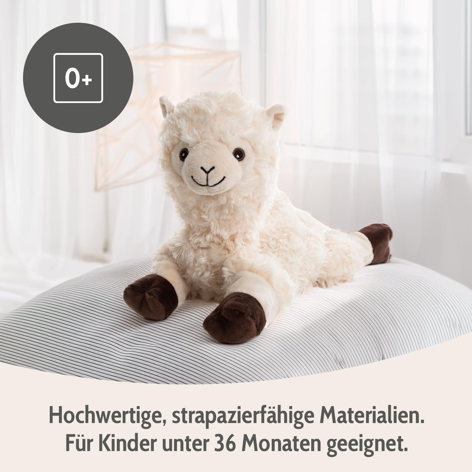 Habibi Cojín Térmico Premium / Juguete de Peluche para Niños y Adultos - Alpaca/Llama 1965 Relleno de Mijo Extraíble - Juguete de Peluche Térmico para Calentar en el Microondas/Horno, También Ideal