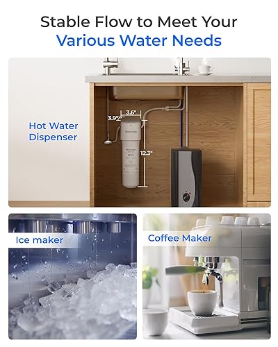 Miniatura 8 de Waterdrop Filtro de agua 10UE para debajo del fregadero para sistema dispensador instantáneo de agua fría y caliente, reduce PFAS, PFOAPFOS, plomo,