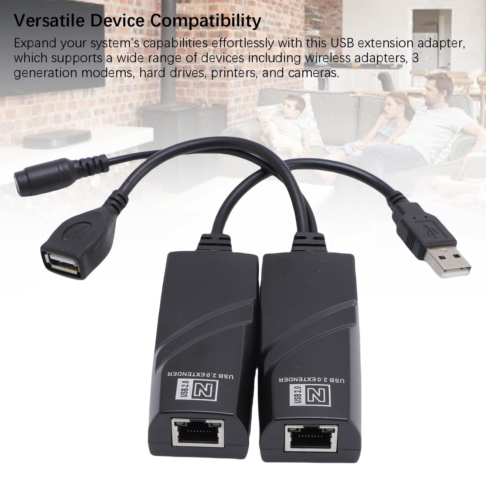 Annadue Extensor USB, Distancia de Transferencia de 100 M Estable Cat5 Cat5e Cat6 Conexión de Cable de Red USB Al Adaptador Ethernet, con Intercambio en Caliente para (Enchufe de la UE)