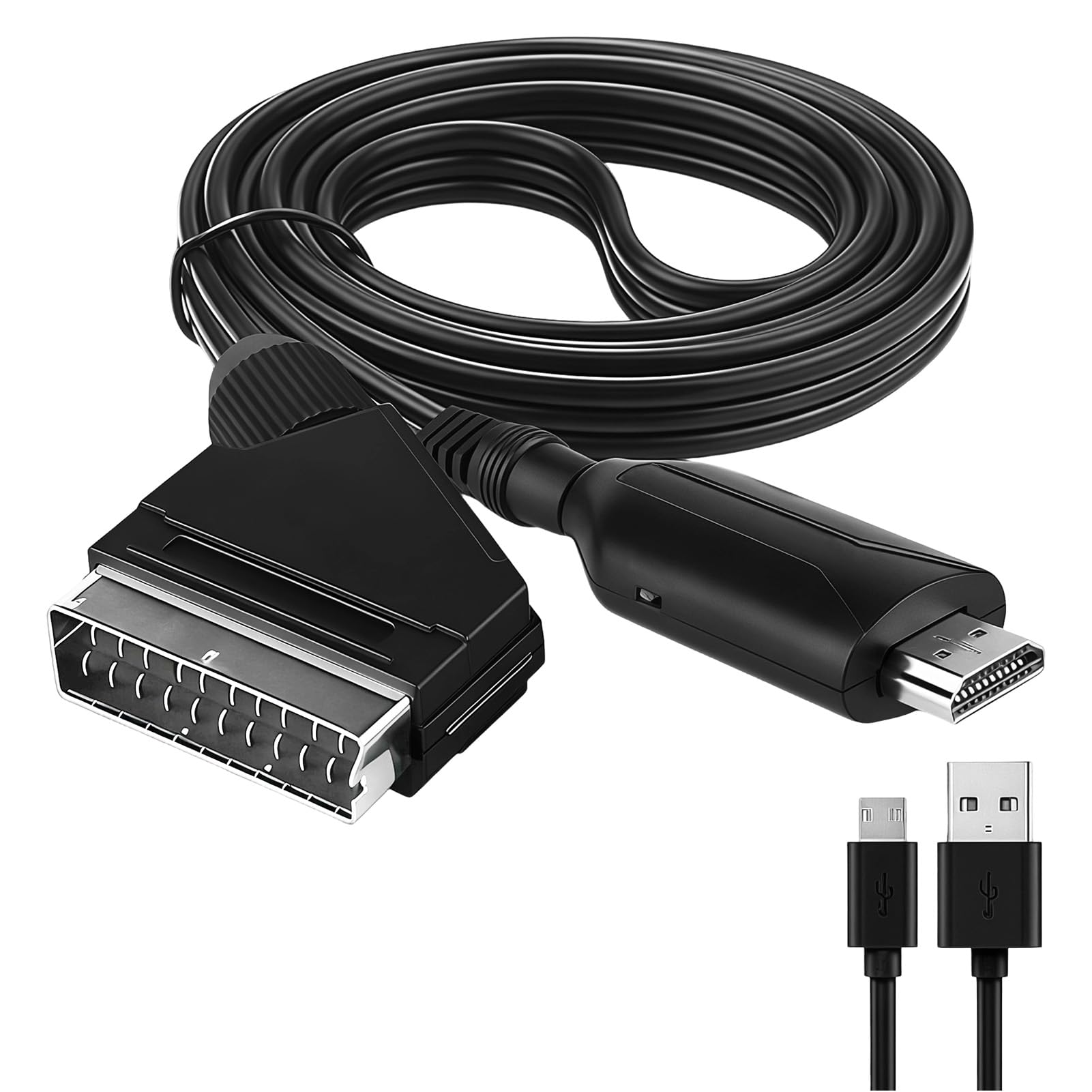 DUSEKI Convertidor Euroconector a HDMI Entrada Scart Salida HDMI Todo en uno Apoyo 720/1080P Convertidor Audio de Vídeo con Scart Cable para HDTV STB VHS Xbox PS3 Sky DVD BLU-Ray — view 7