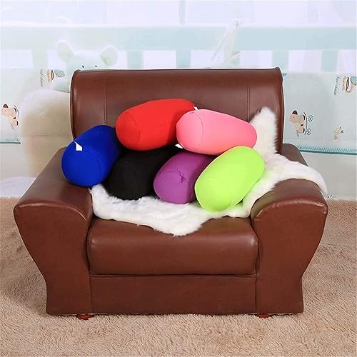 Miniatura 5 de ASkinds Cojín de microcuentas, almohada redonda de 7 x 12 pulgadas, rollo de soporte de cuello cilíndrico de espuma viscoelástica para reducir el