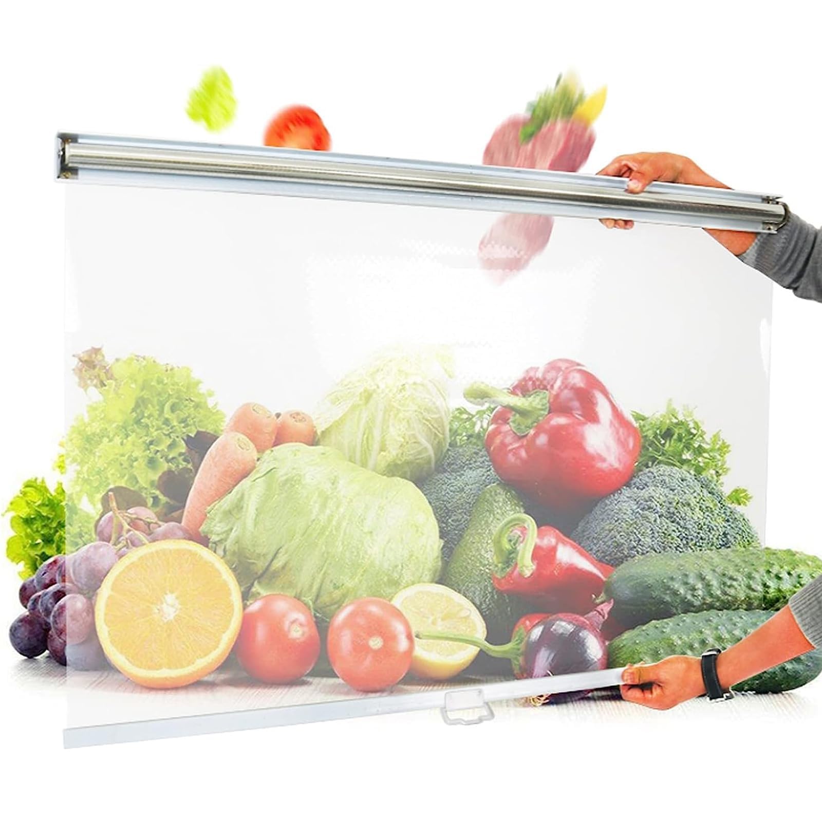 Clear Roll Up Blinds Waterproof Transparent Roller Blinds,PET Roller Shade,Dustproof Keep Freshfor Supermarket,Freezer Cabinets(W150xH150cm(59x59in))