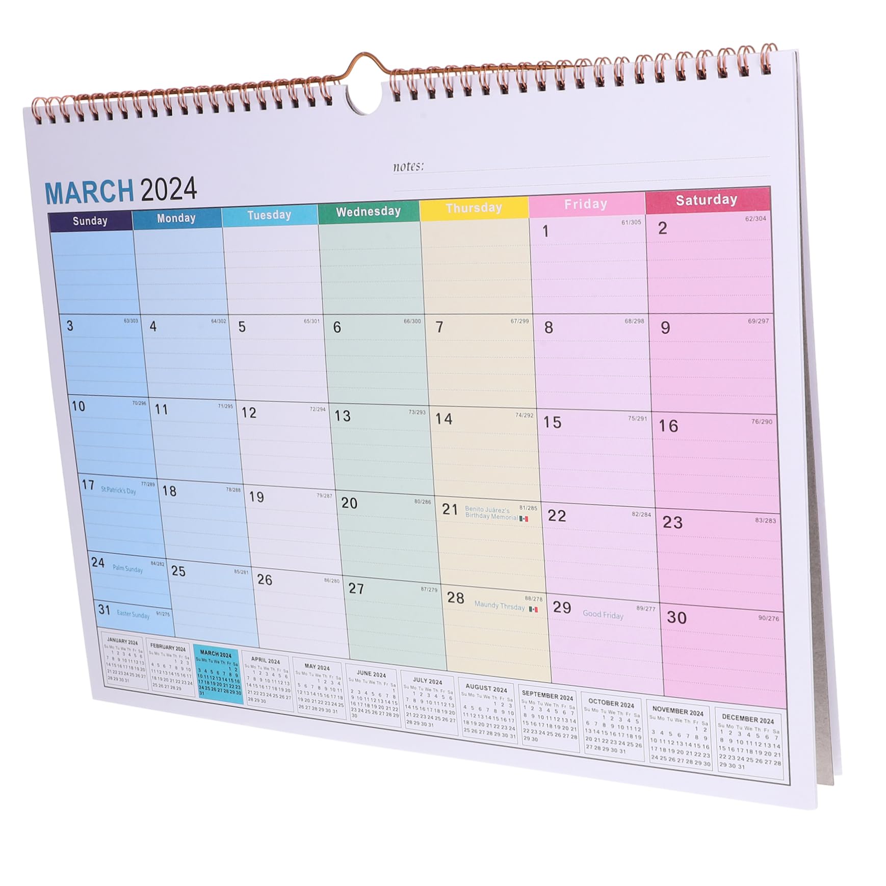 SEWACC 3 Piezas Calendario 2024 calendarios the almanack de uso diario de la de pared mensual para la oficina mensual de vacaciones