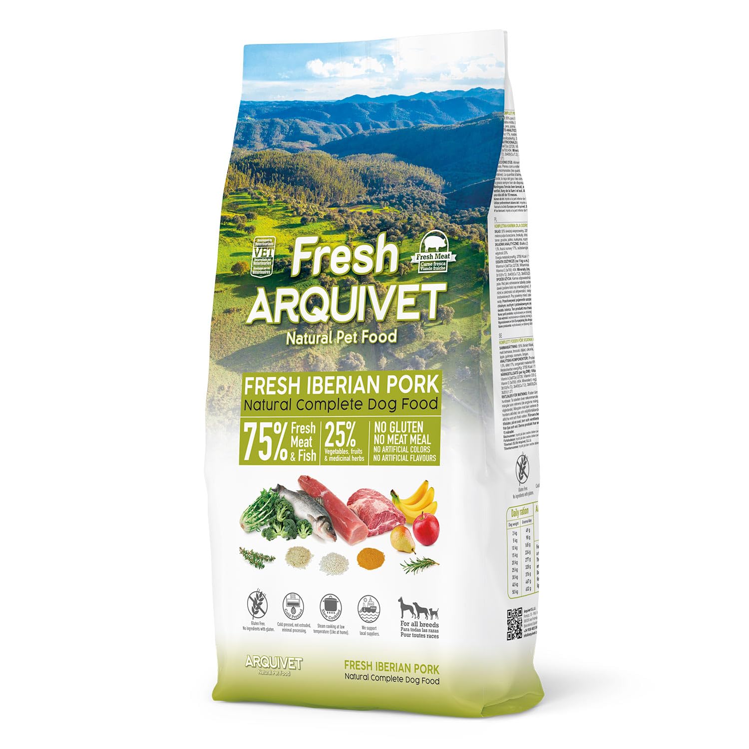 Arquivet - Fresh Iberian Pork - 10Kg - Complete semi-moist food for adult dogs