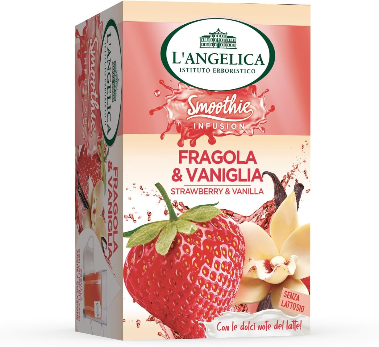 L'Angelica Smoothie Fragola & Vaniglia, Tisane Fredde Zero Calorie con Vera Frutta, Tisana Alla Fragola e Vaniglia, 10 Confezioni da 15 Filtri Fragola e Vaniglia 27 g (Confezione da 10) - Immagine 2