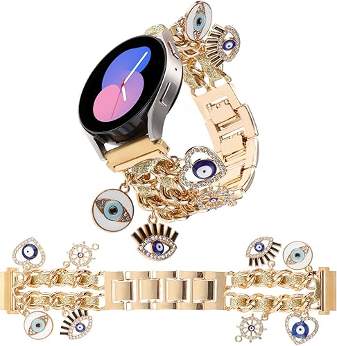 REALSIGN Elegante correa de reloj de metal de 0.787 pulgadas compatible con Samsung Galaxy Watch 6 5 4 401.732 in, Watch 4 Classic 421.811 in, Watch